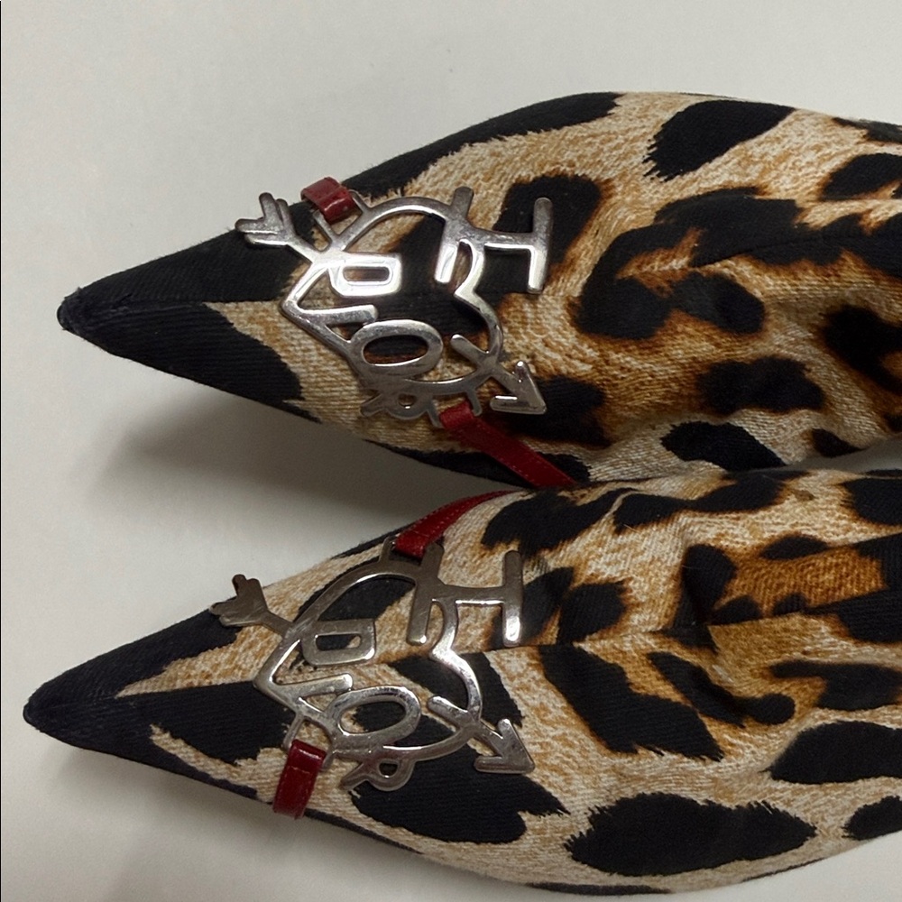 Authentic vintage Christian Dior leopard boots 38.5 john galliano - Picture 12 of 17